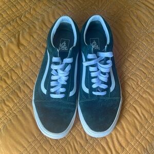 Men’s Dark Green Pig Suede Old Skool Vans - Size 12
